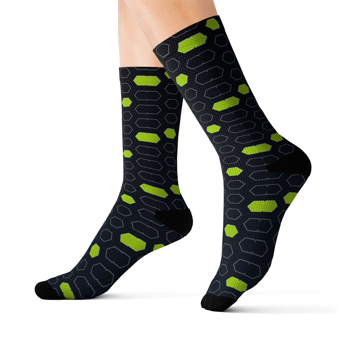 Soccer Volt Night Hex Pitch Athletic Crew Socks