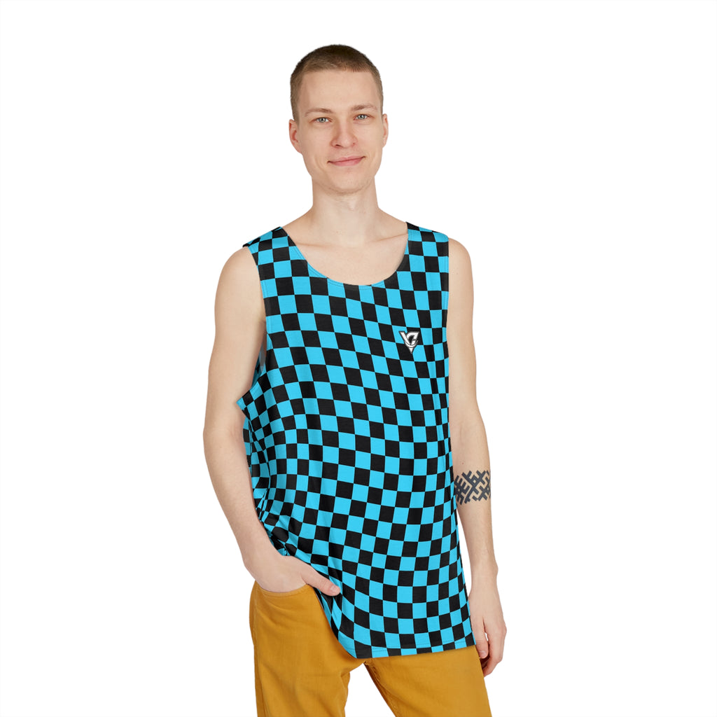 Neon Warp Check Men's Athletic Tank