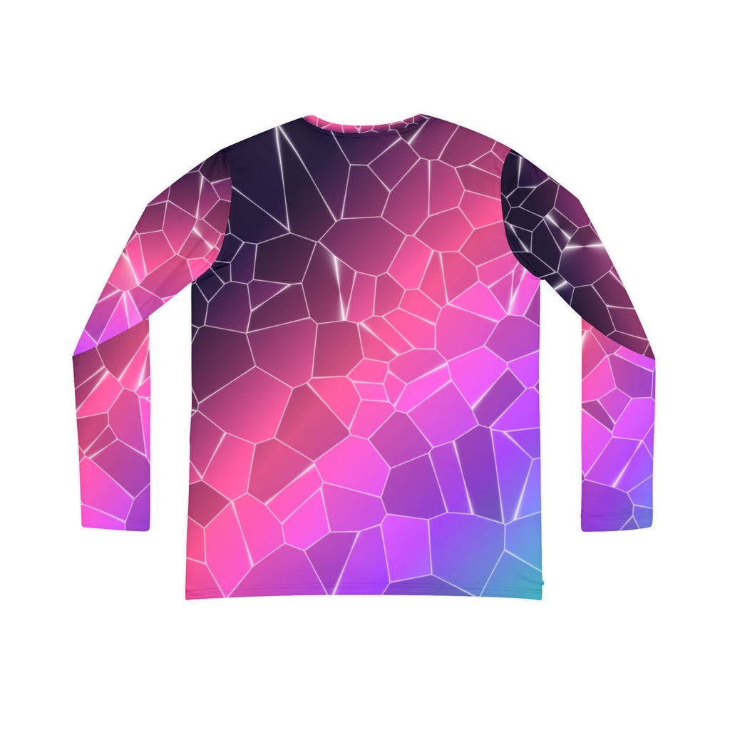 Violet Shatter Women's Long Sleeve V-Neck Athletic Top