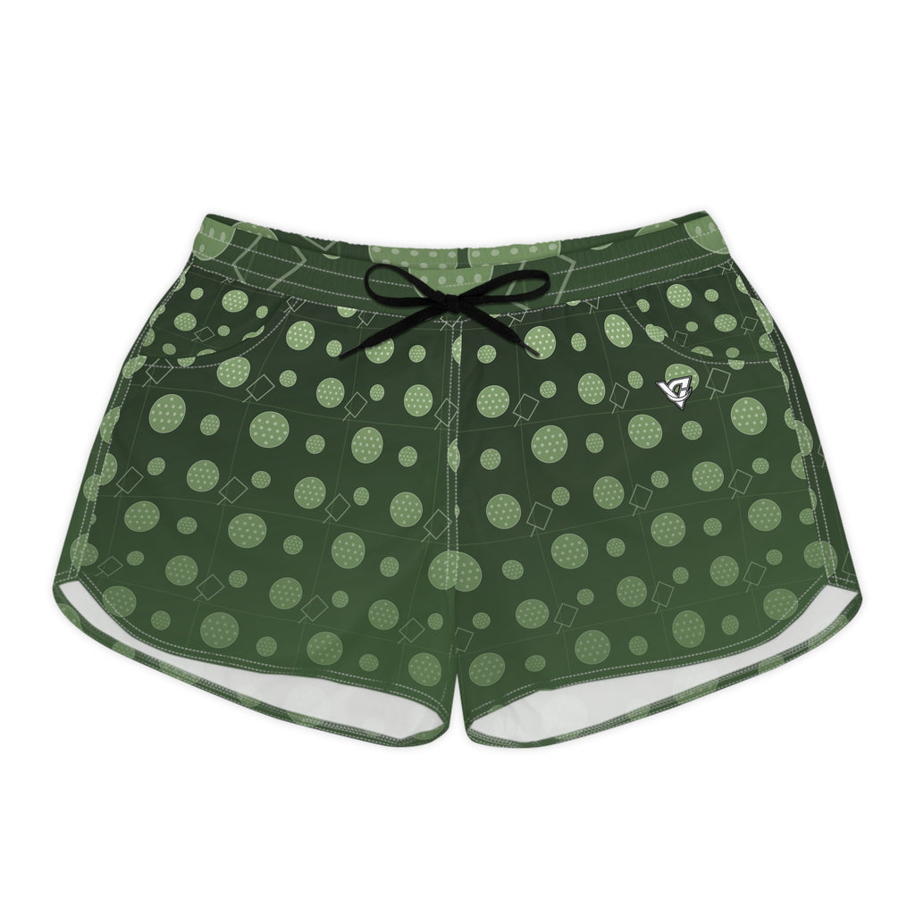 Pickleball Forest Camo Dink Dot Women's Athletic Shorts with Pockets