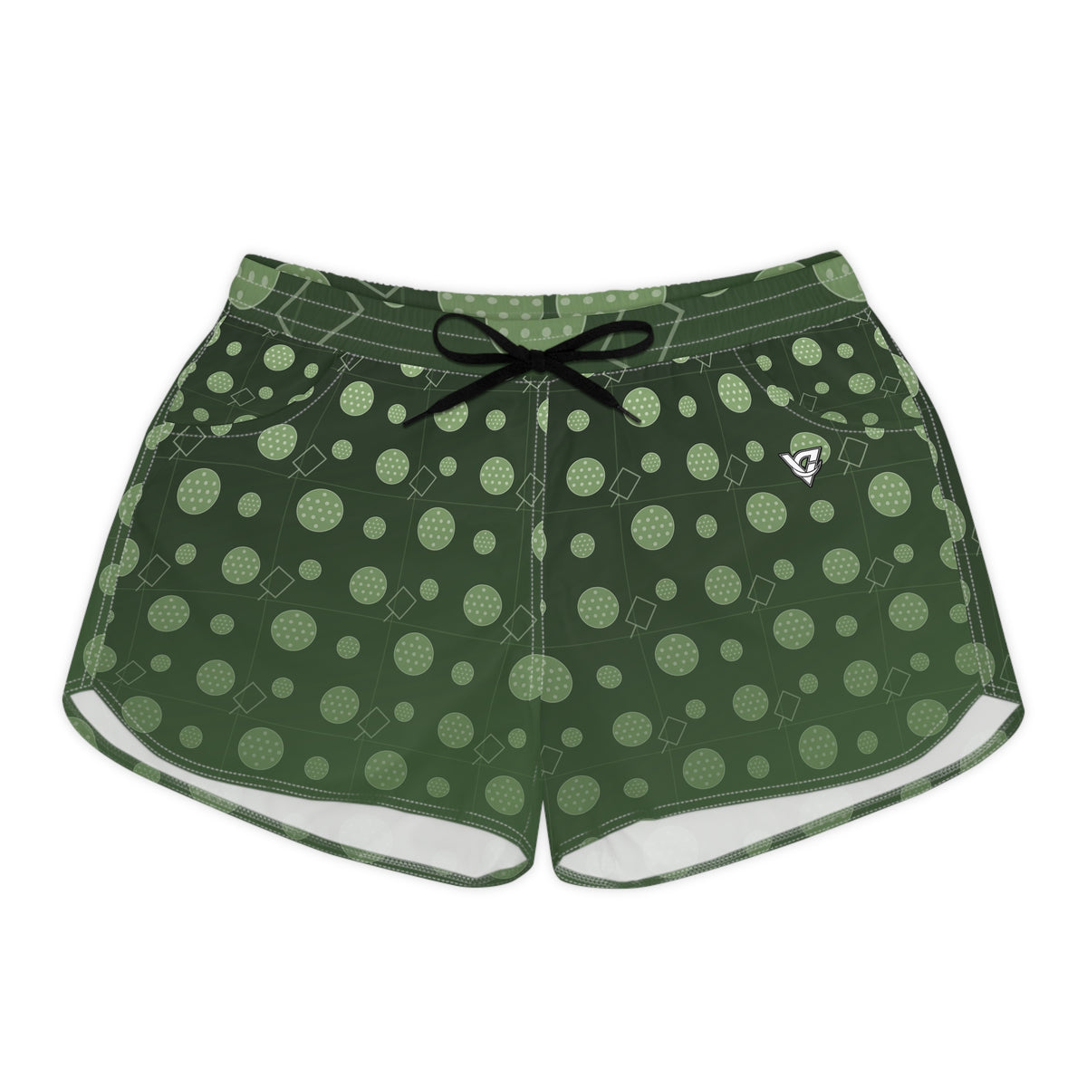 Pickleball Forest Camo Dink Dot Women's Athletic Shorts with Pockets