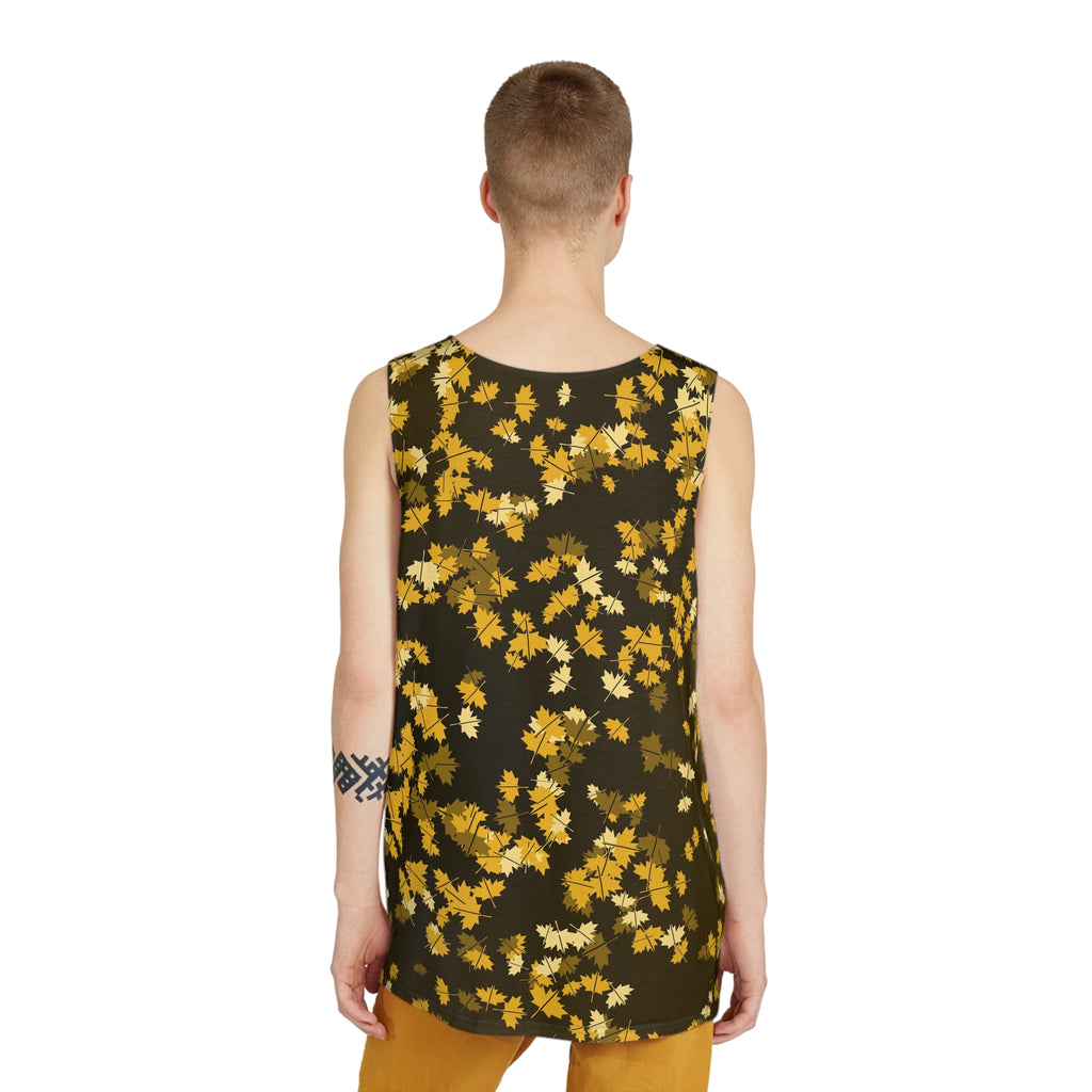 Mustard Falling Leaves Men's Athletic Tank