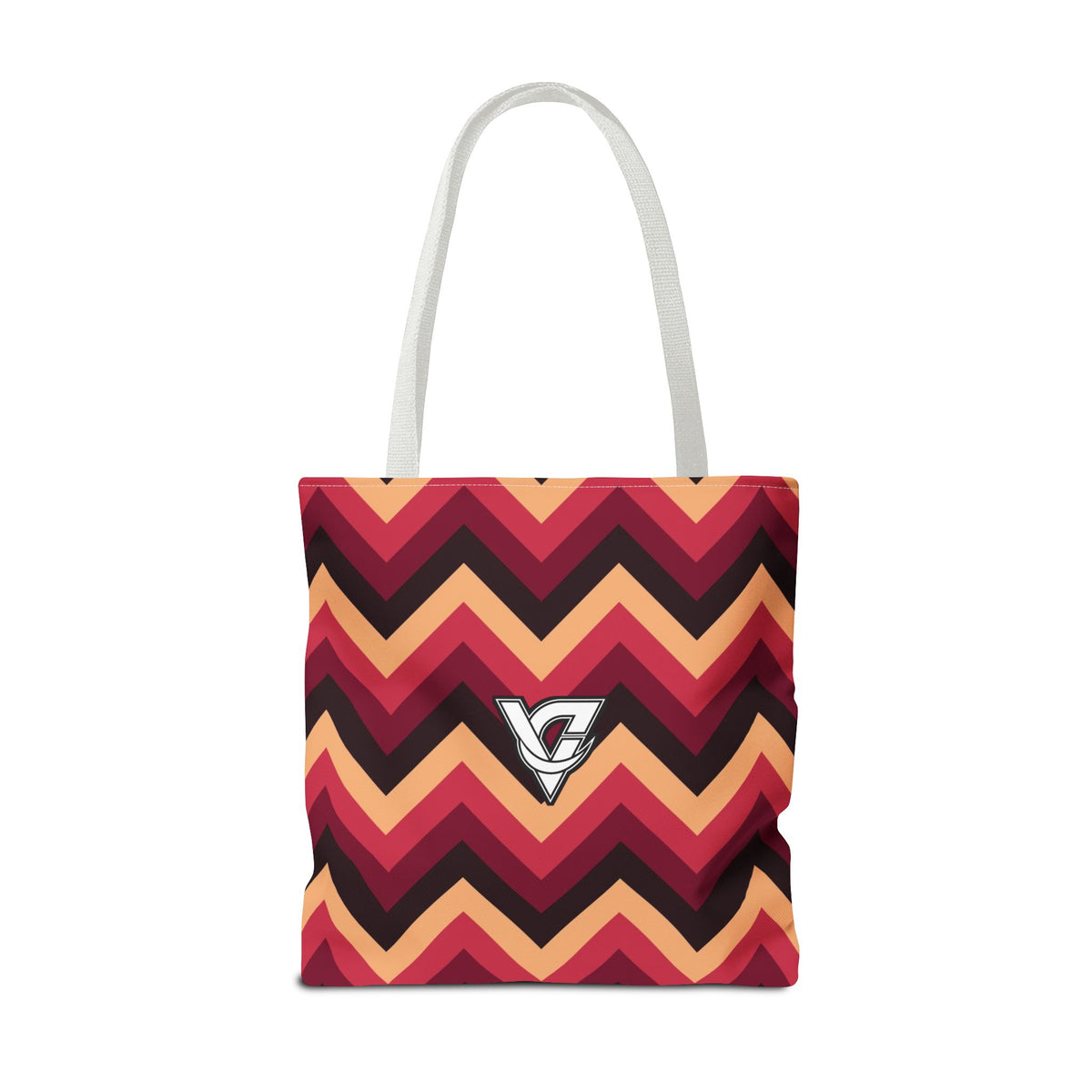 Cranberry Chevron Tote Bag — All-Over Print Gym & Everyday Tote