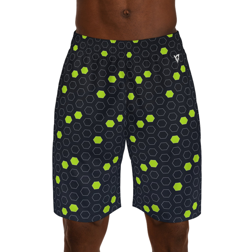Soccer Volt Night Hex Pitch Men's Athletic Shorts with Pockets