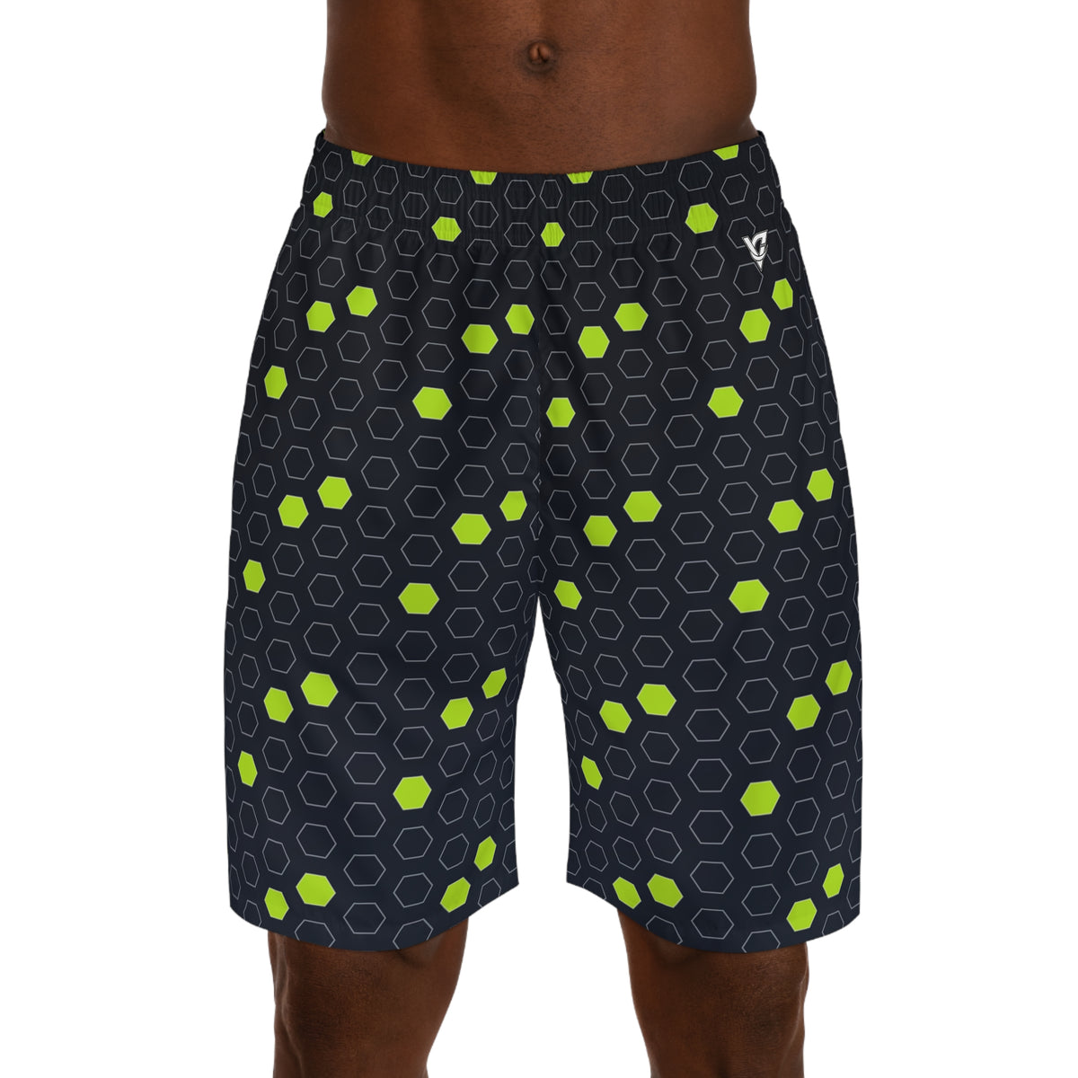 Soccer Volt Night Hex Pitch Men's Athletic Shorts with Pockets
