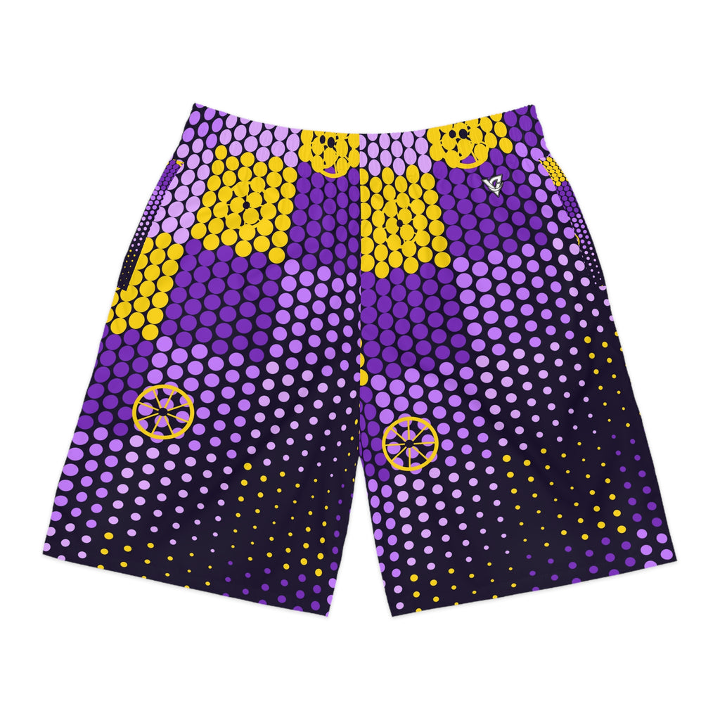 Cycling Ultra Grape Halftone Pulse Men's Athletic Shorts with Pockets