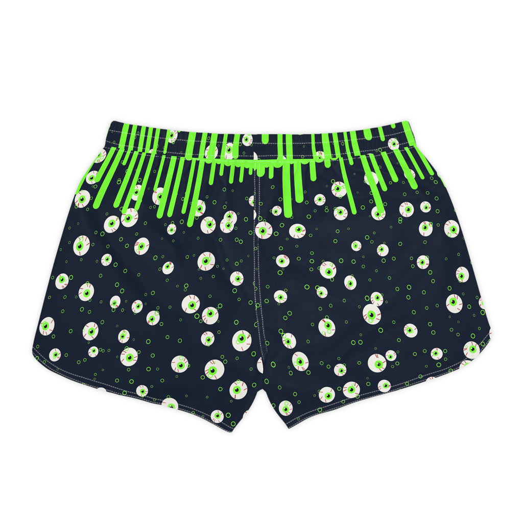 Women's Multipurpose Athletic Shorts with Pockets | Halloween Ghostly Night Slime Drip