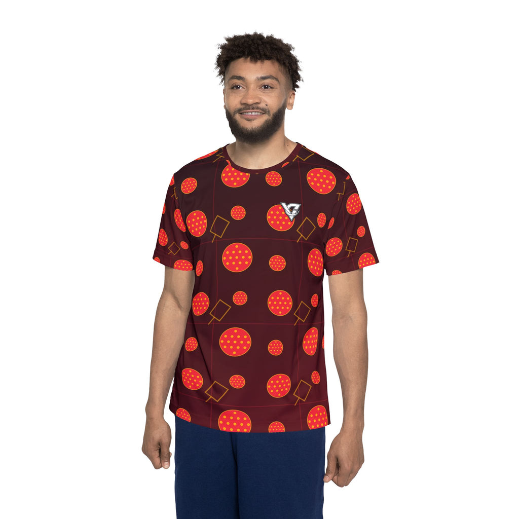 Pickleball Crimson Blaze Dink Dot Men's Sports Jersey