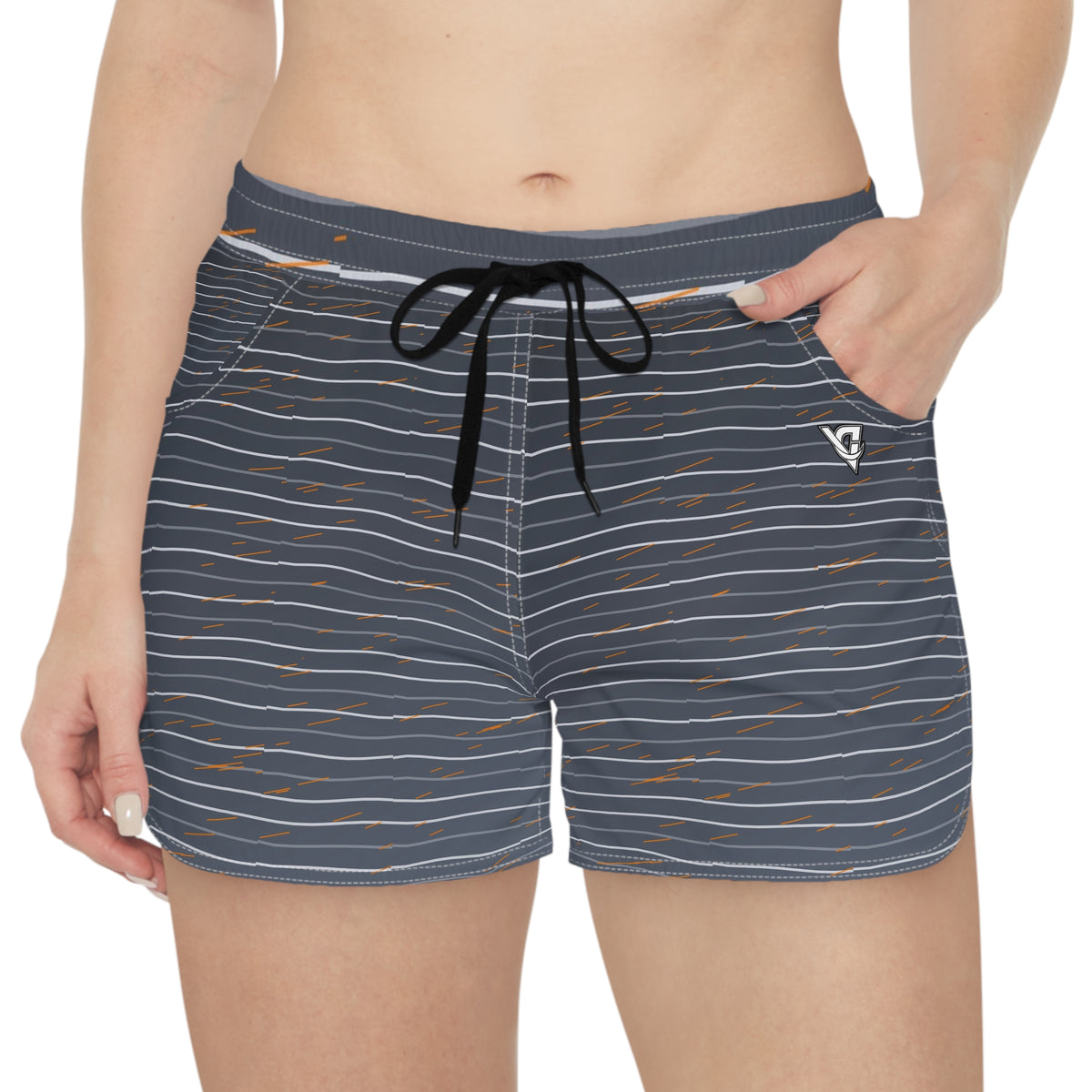 Running Slate Storm Pace Lanes Women's Athletic Shorts with Pockets