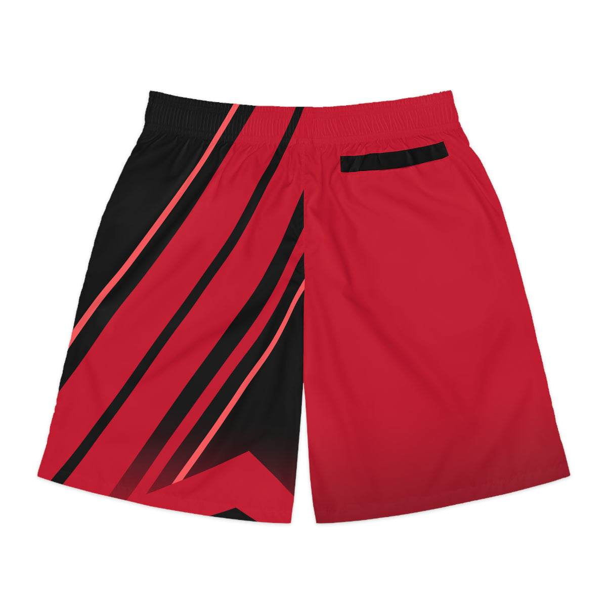 Men's Crimson Red & Black Running Jogger Shorts with Pockets — Athletic Performance