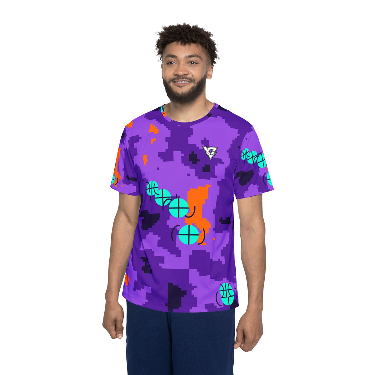Basketball Galaxy Glow Pixel Camo Men's Sports Jersey