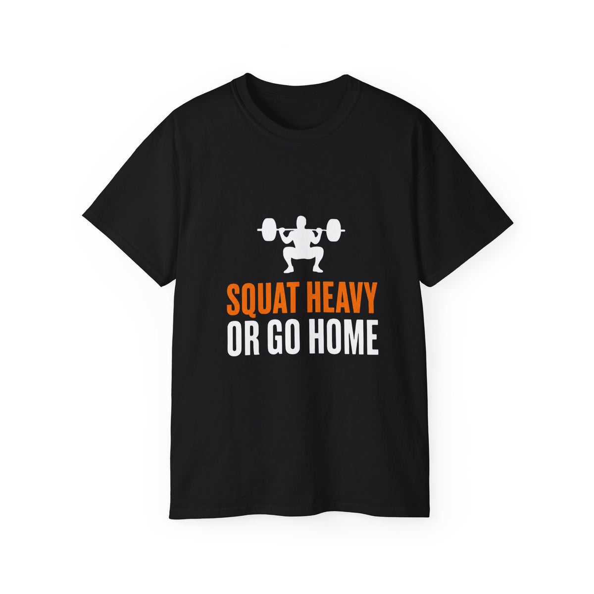 Squat Heavy Tee Bold Orange Gym Shirt for Weightlifters & by Vantacore Athletics, view 3