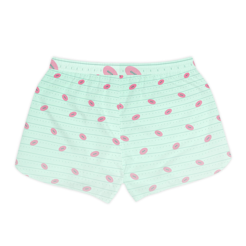 Football Mint Glow Gridiron Women's Athletic Shorts with Pockets
