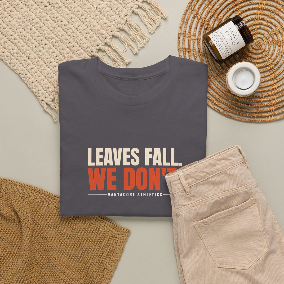 Leaves Fall. We Don'T. | Men's Graphic Gym T-Shirt