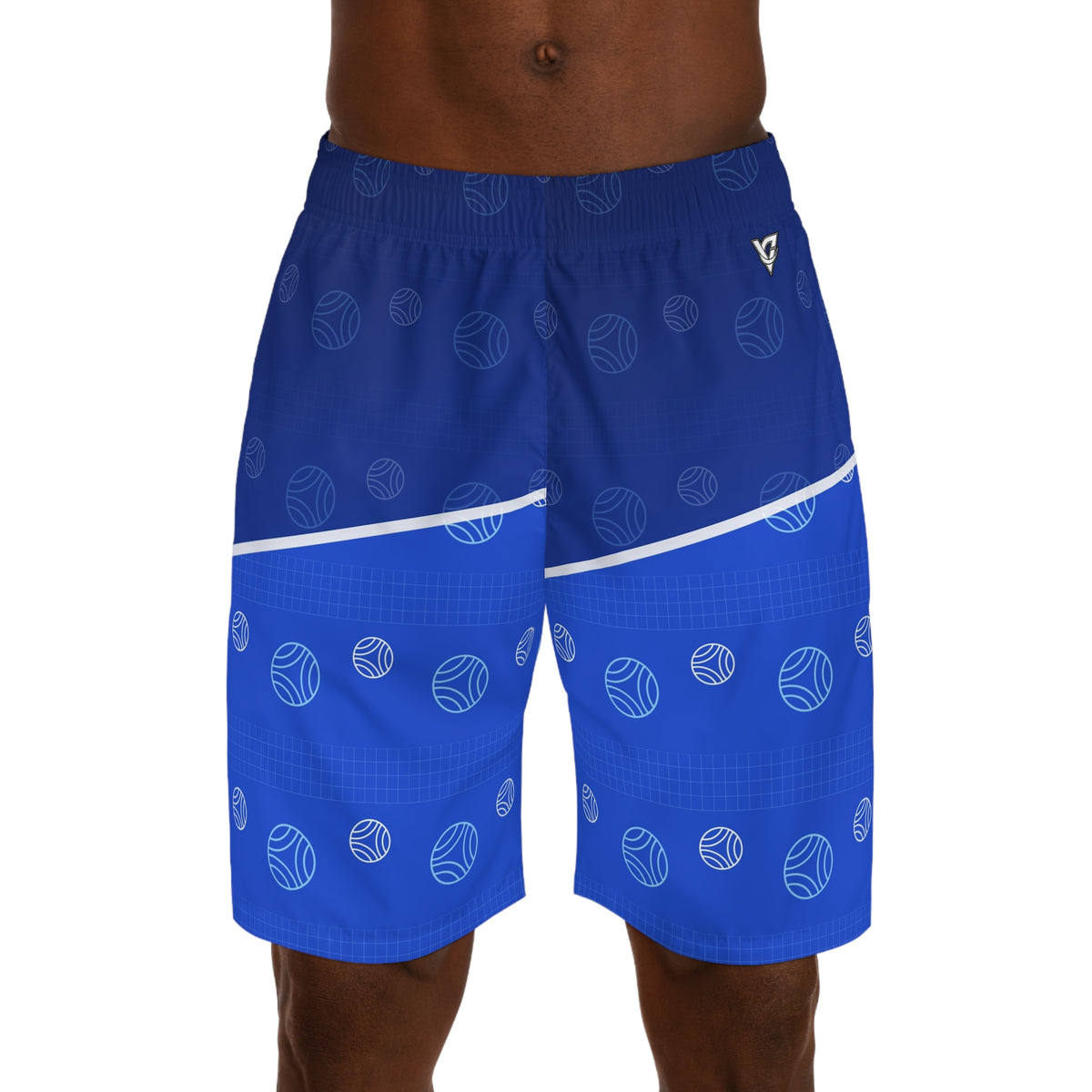 Volleyball Royal Ice Spike Panel Men's Athletic Shorts with Pockets