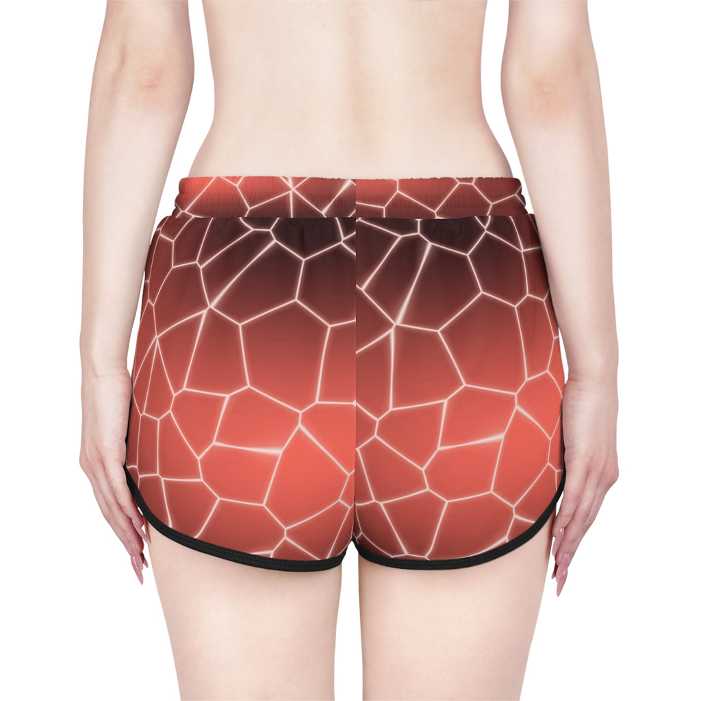 Women's Coral Rift Relaxed Shorts — All-Over Print Running & Workout Shorts