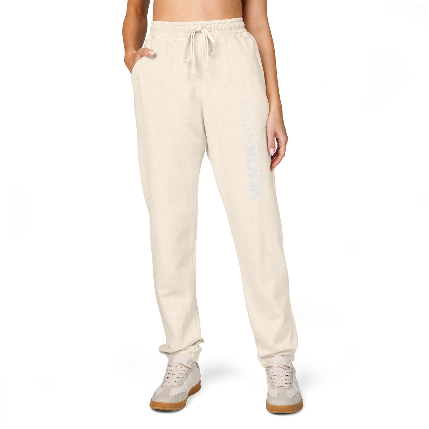 Vertical 'VANTOCOL?' Graphic Sweatpants — Garment-Dyed Fleece Joggers