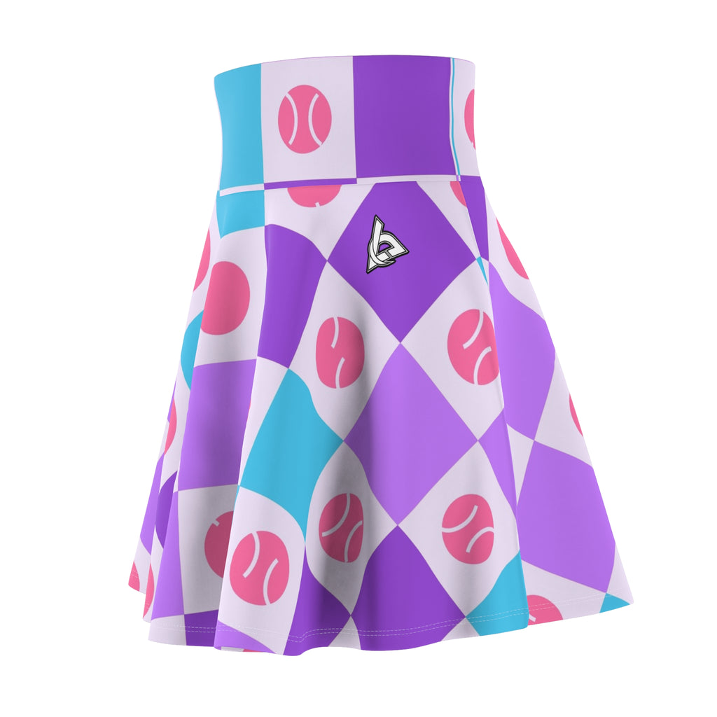 Tennis Lilac Wave Checker Drive Women's Athletic Skater Skirt