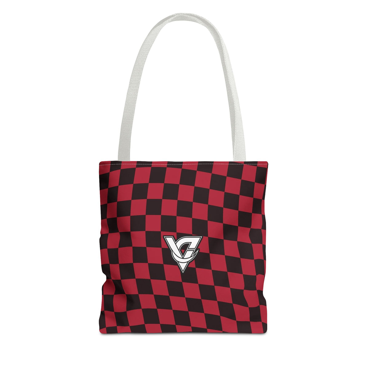 Spiced Wine Warp Check Tote Bag — All-Over Print Gym & Everyday Tote