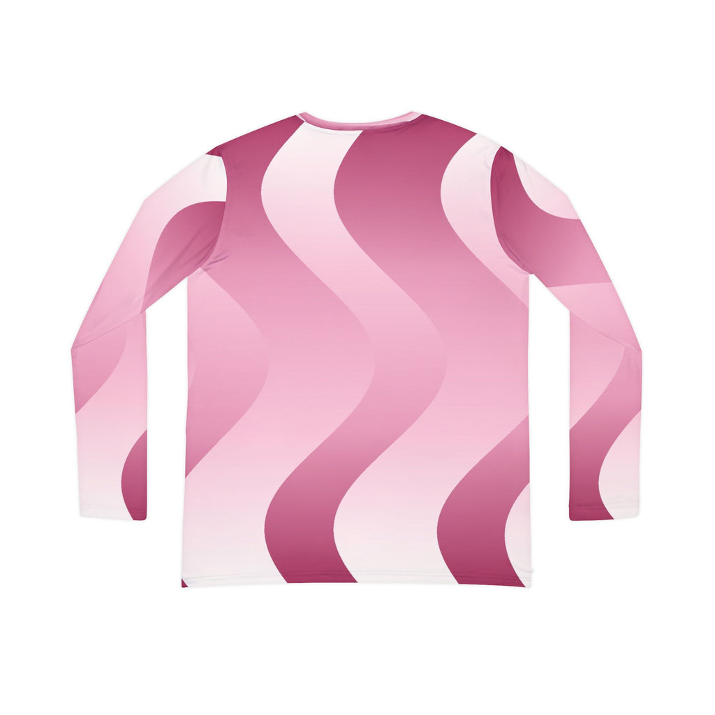 Rose Synthwave Women's Long Sleeve V-Neck Athletic Top