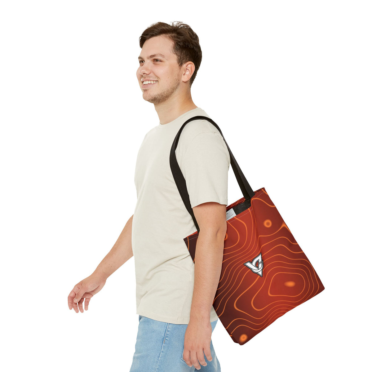 Sunset Orchard Topo Tote Bag — All-Over Print Gym & Everyday Tote