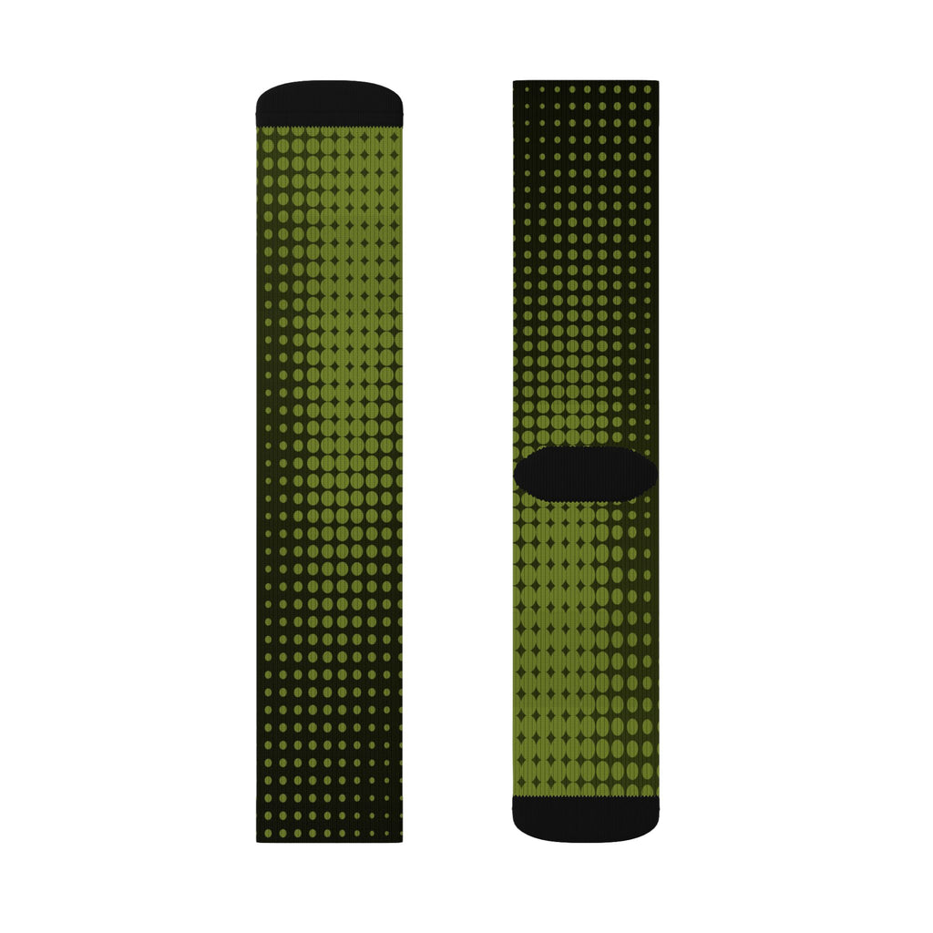 Olive Halftone Athletic Crew Socks