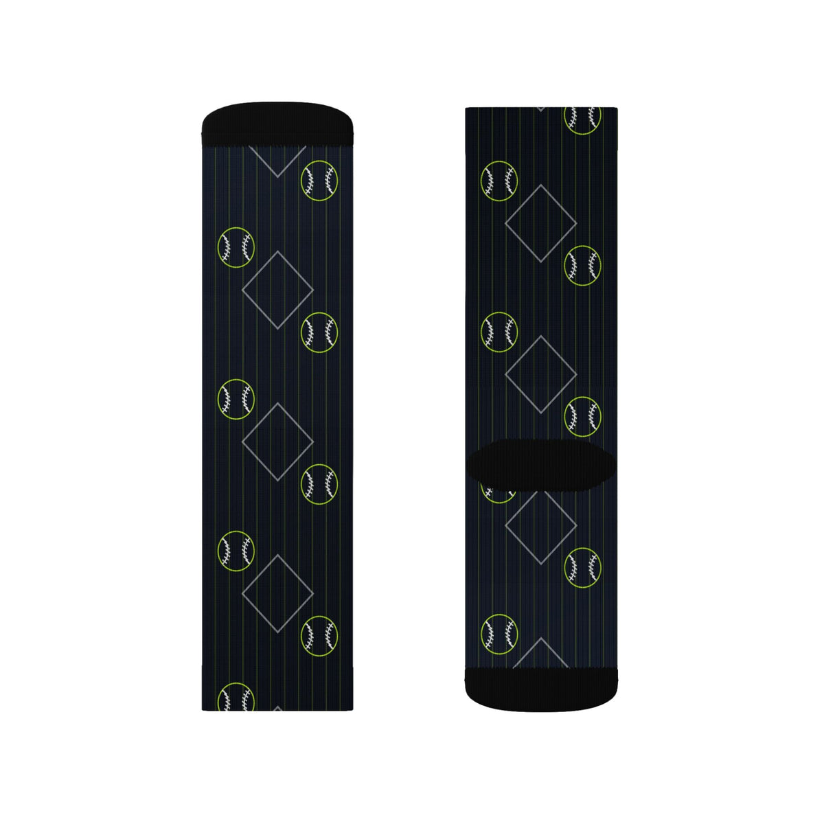 Baseball & Softball Volt Night Diamond Stitch Athletic Crew Socks