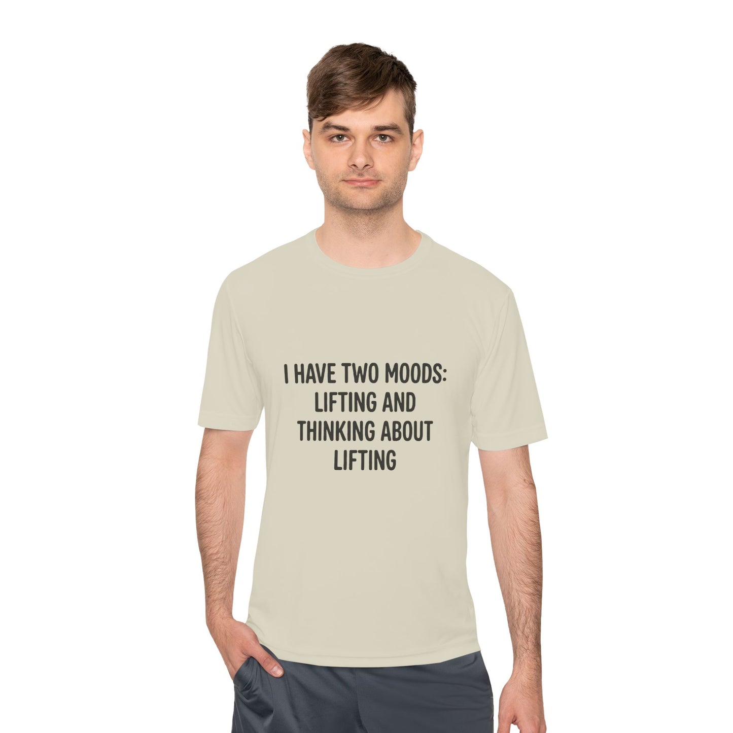 Lifting & Thinking About Lifting Tee — Workout Humor Moisture‑Wicking Shirt