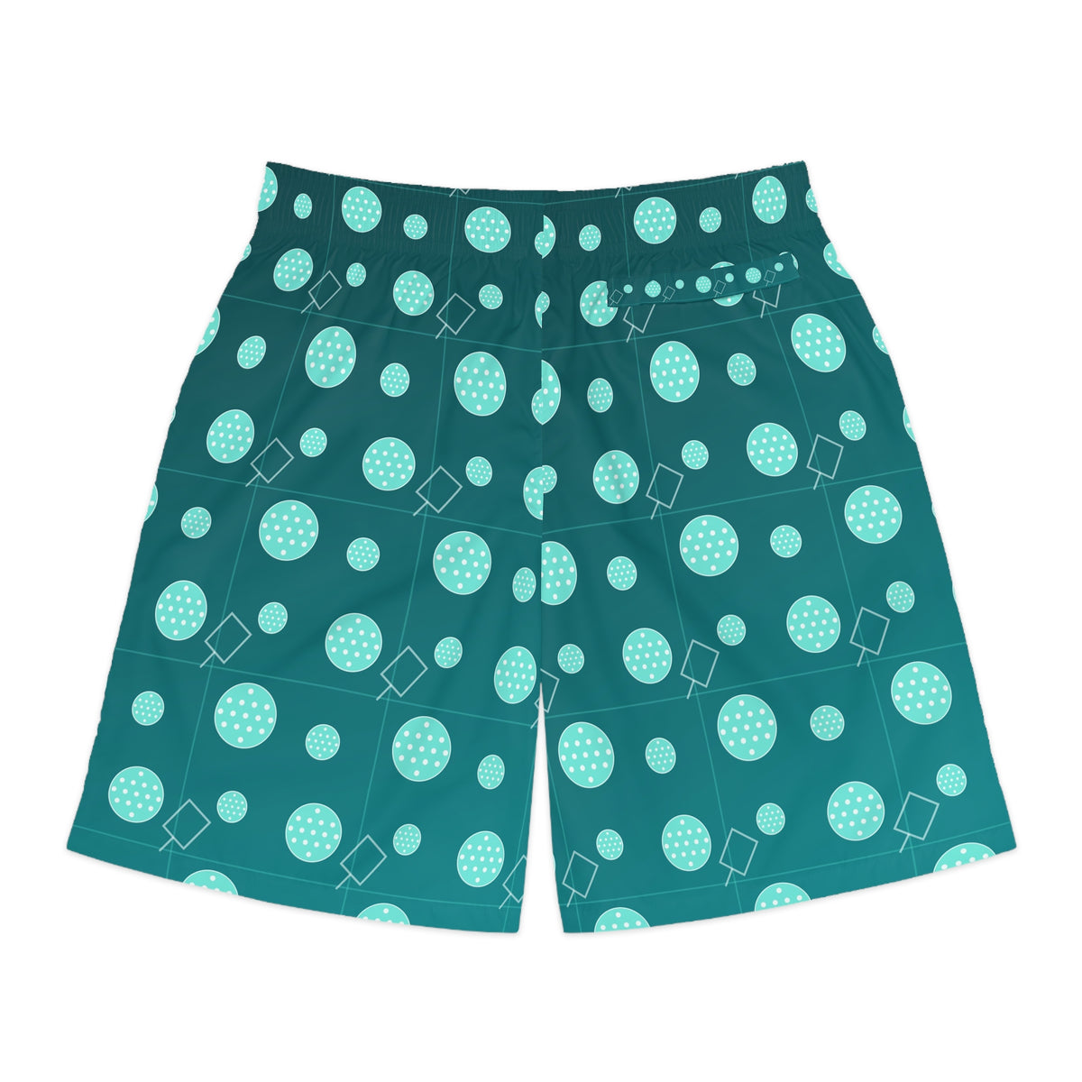 Pickleball Teal Wave Dink Dot Men's Athletic Shorts with Pockets