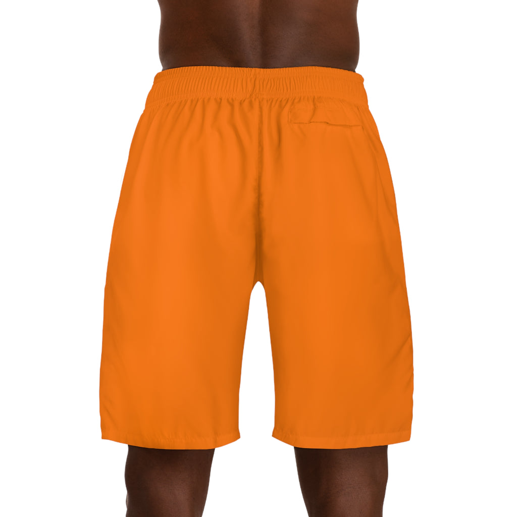 Vantacore Solid Orange Men's Athletic Shorts with Pockets