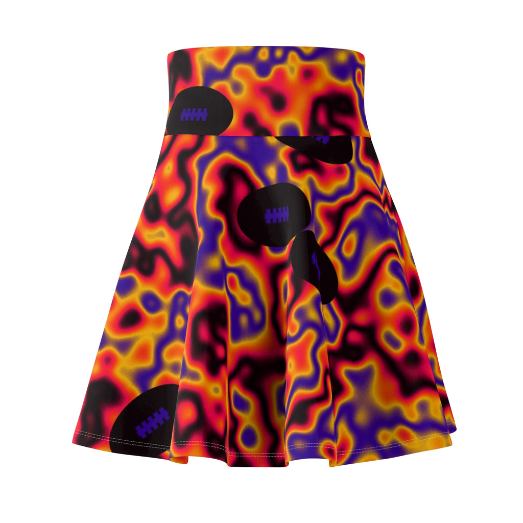 Football Hot Lava Marble Flow Women's Athletic Skater Skirt