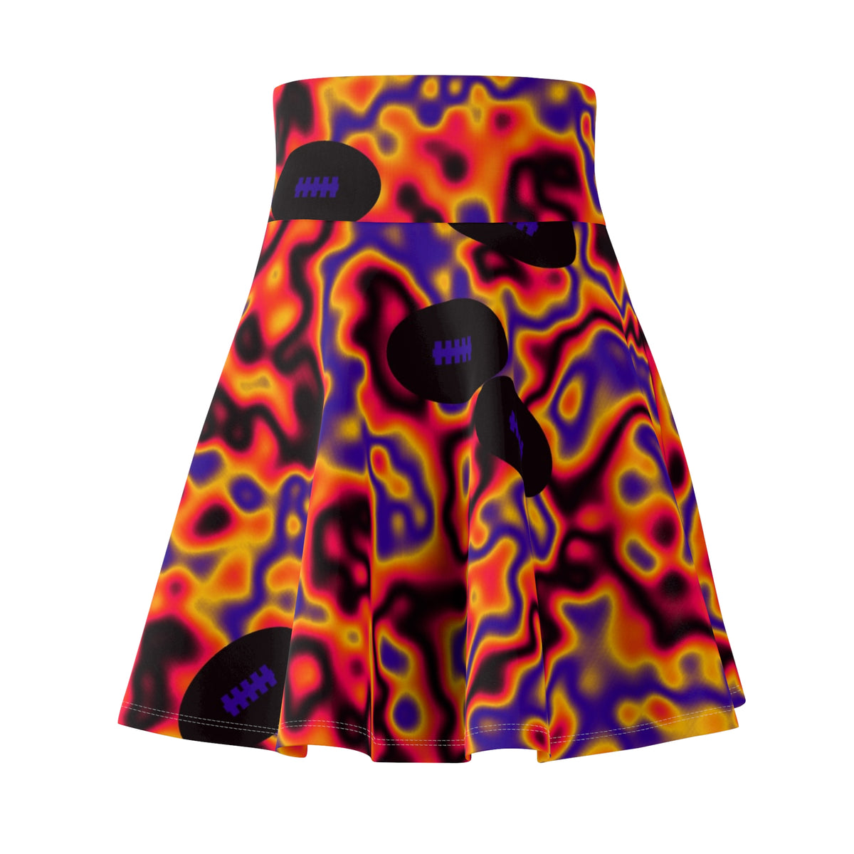 Football Hot Lava Marble Flow Women's Athletic Skater Skirt
