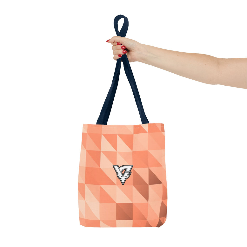 Peach Low-Poly Tote Bag — All-Over Print Gym & Everyday Tote