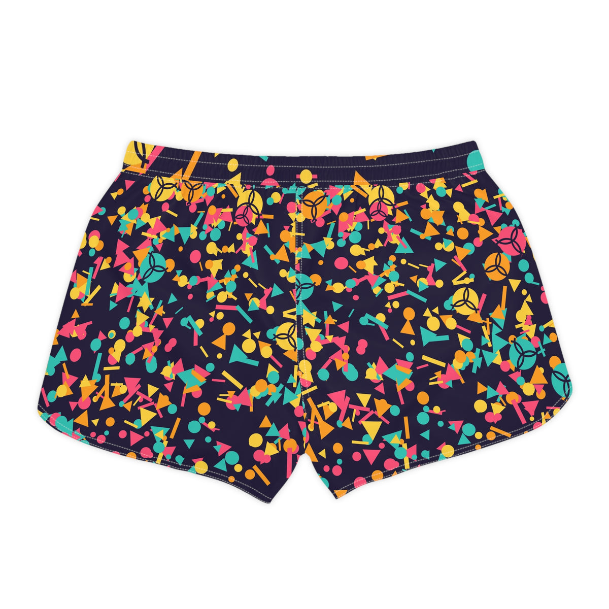 Volleyball Electric Mango Confetti Pop Women's Athletic Shorts with Pockets