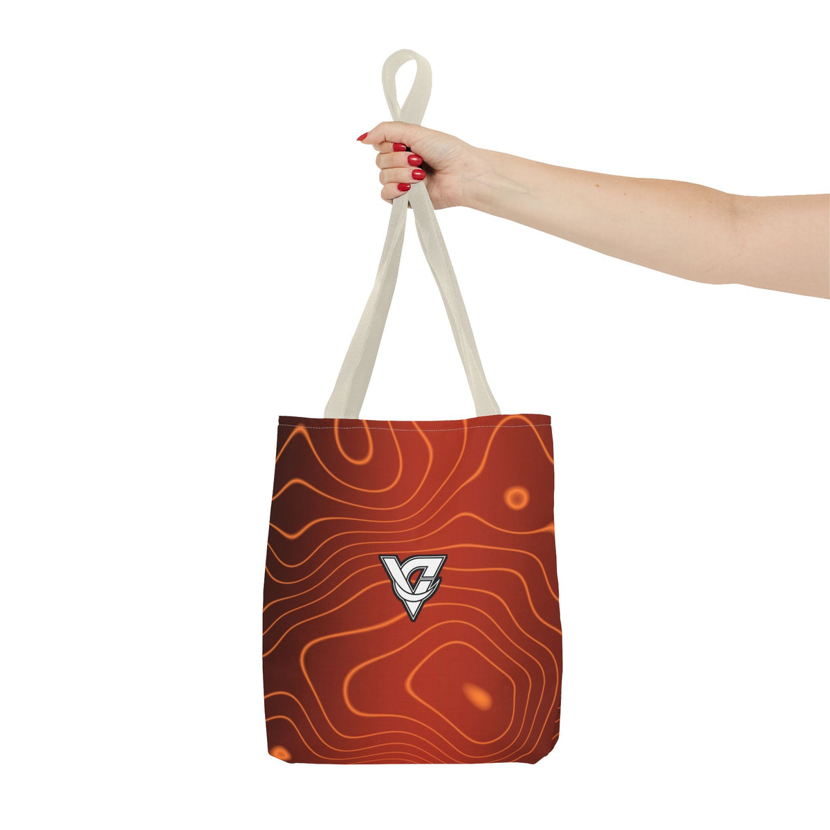 Sunset Orchard Topo Tote Bag — All-Over Print Gym & Everyday Tote