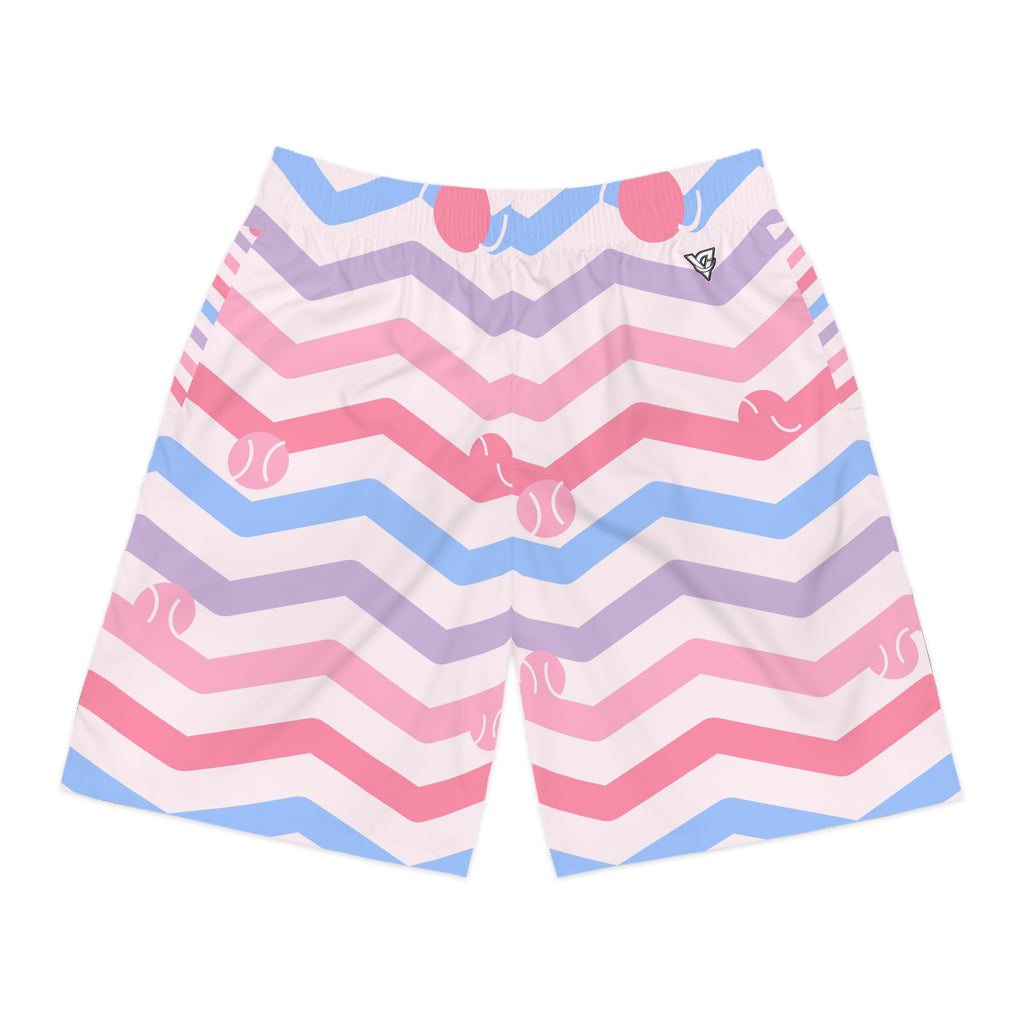 Tennis Cotton Candy Chevron Rush Men's Athletic Shorts with Pockets