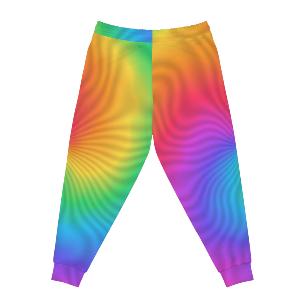 Women's Rainbow Tie-Dye Joggers – Colorful All-Over Print Athletic Jogger Pants
