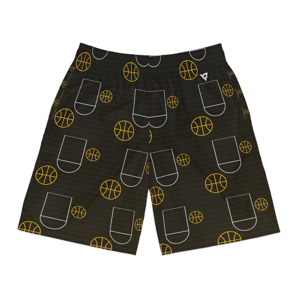 Basketball Gold Rush Court Seam Men's Athletic Shorts with Pockets