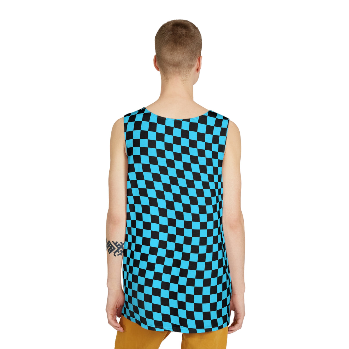 Neon Warp Check Men's Athletic Tank