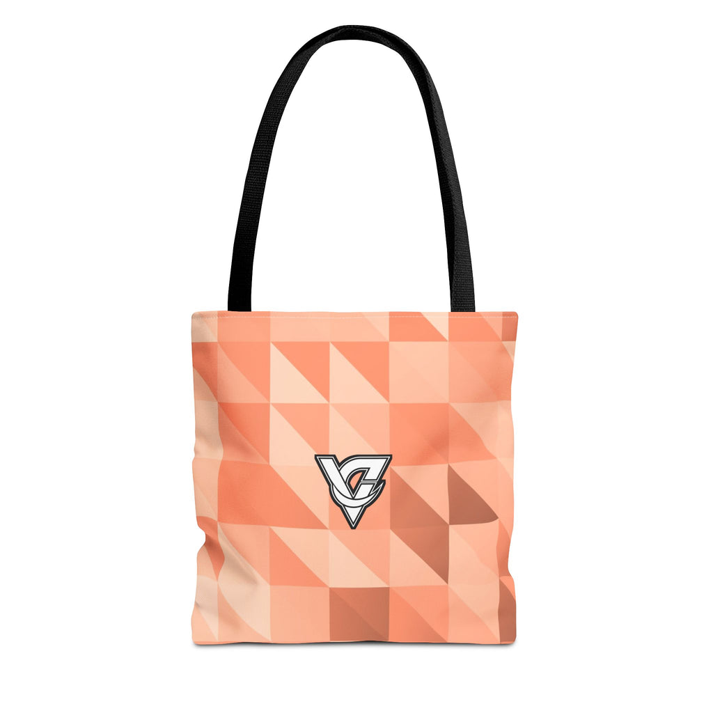 Peach Low-Poly Tote Bag — All-Over Print Gym & Everyday Tote