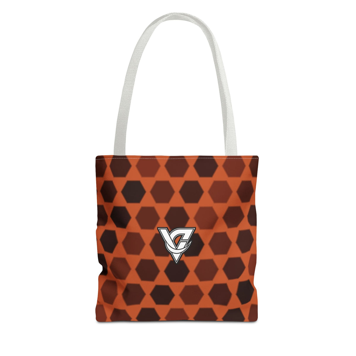 Auburn Hex Grid Tote Bag — All-Over Print Gym & Everyday Tote