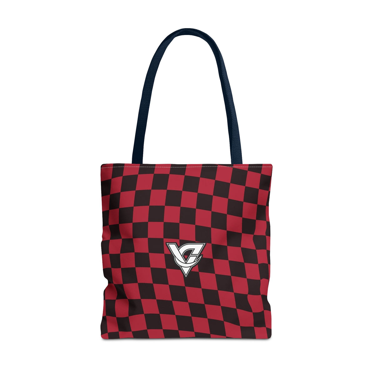 Spiced Wine Warp Check Tote Bag — All-Over Print Gym & Everyday Tote