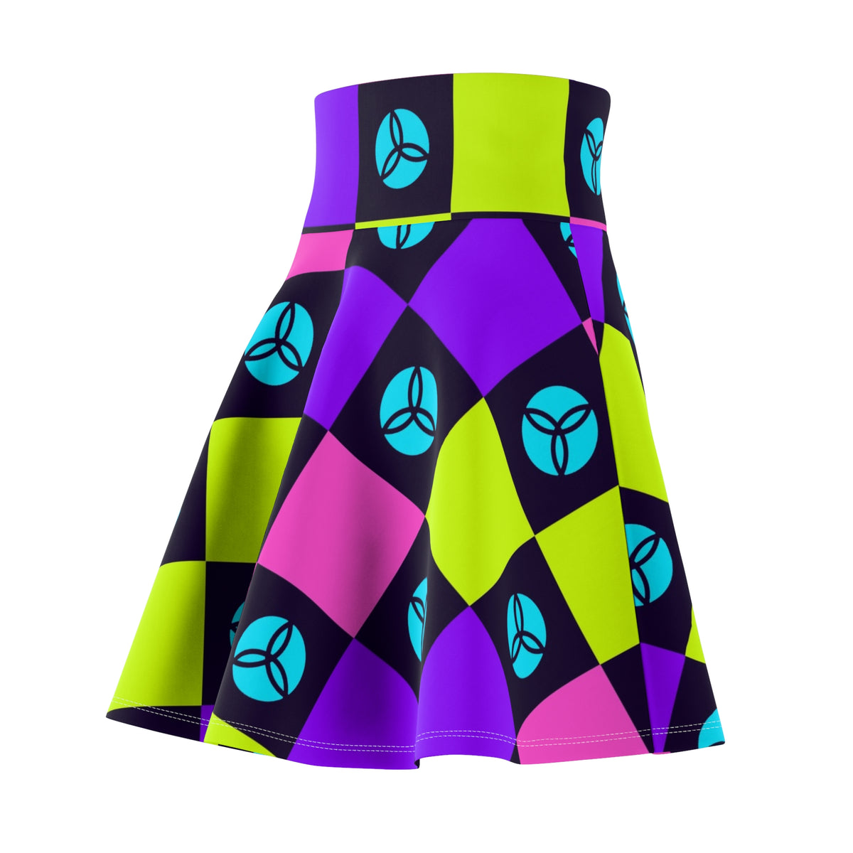 Volleyball Violet Volt Checker Drive Women's Athletic Skater Skirt