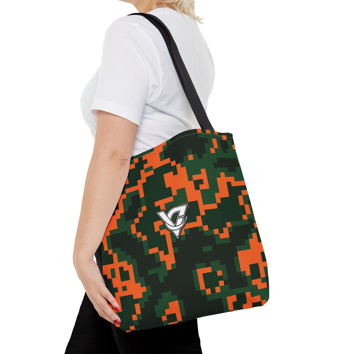 Evergreen Ember Digital Camo Tote Bag — All-Over Print Gym & Everyday Tote