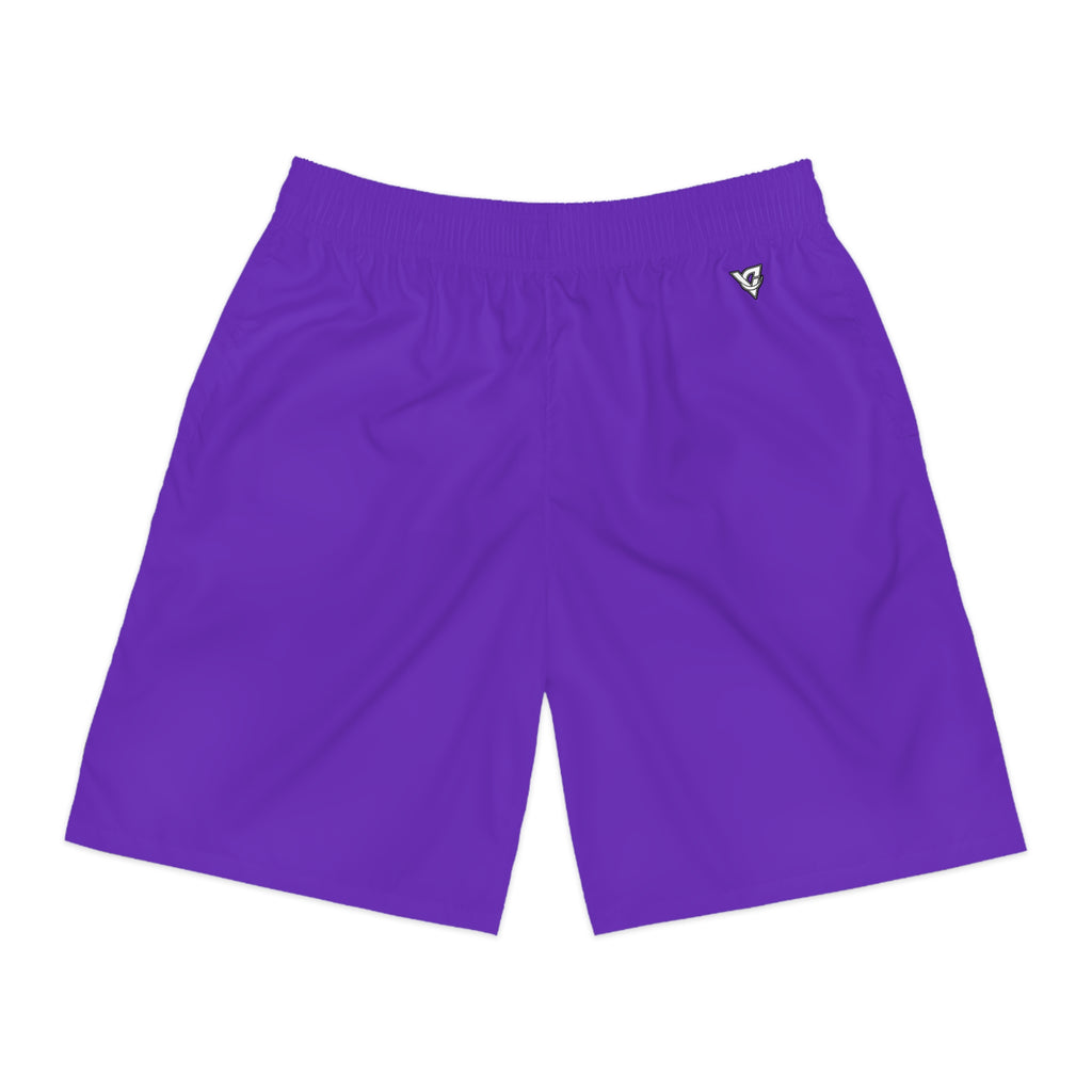 Vantacore Solid Purple Men's Athletic Shorts with Pockets