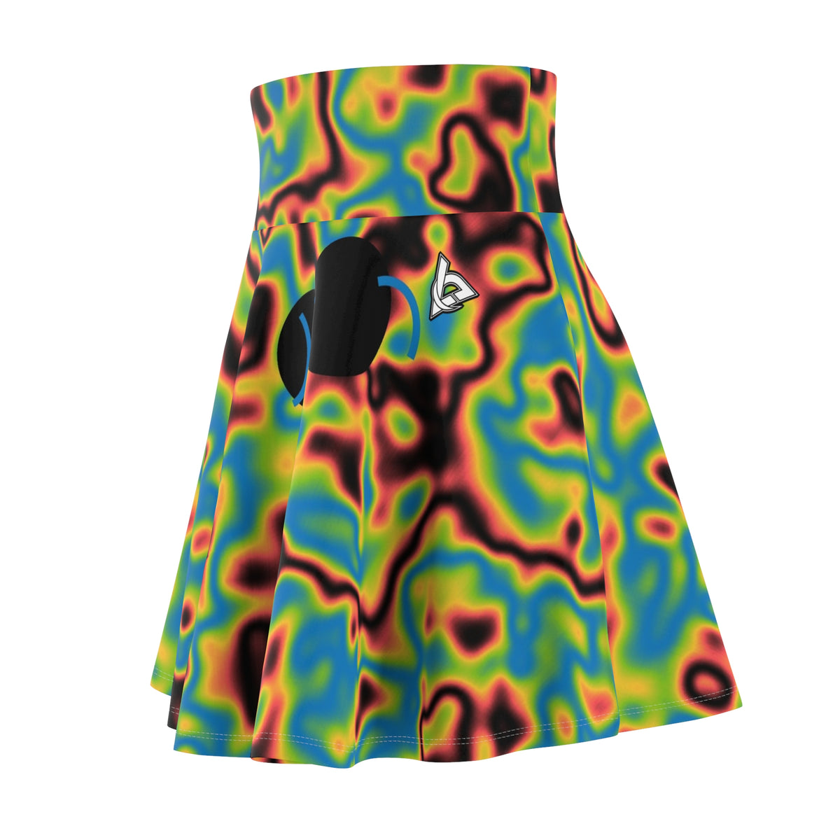 Tennis Rainbow Rally Marble Flow Women's Athletic Skater Skirt