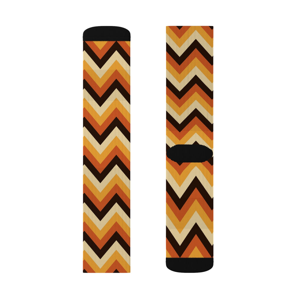 Golden Hour Chevron Athletic Crew Socks