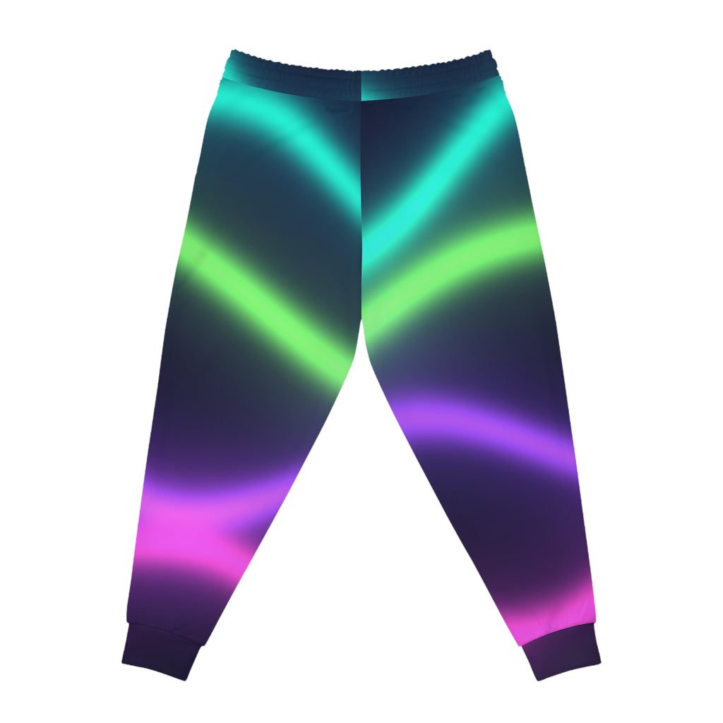 Women's Aurora Wave Joggers – Colorful All-Over Print Athletic Jogger Pants