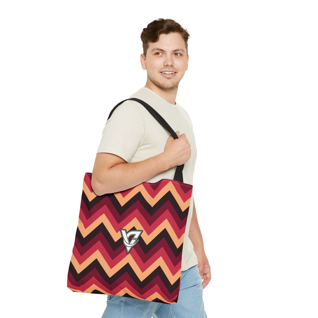 Cranberry Chevron Tote Bag — All-Over Print Gym & Everyday Tote