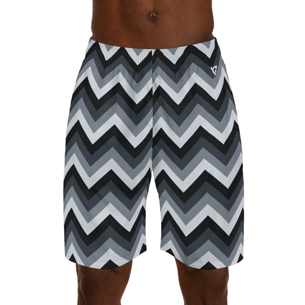 Men's Steel Chevron Performance Jogger Athletic Shorts with Pockets